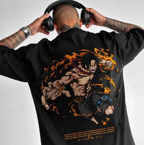 Anime Ghost Flame Skull Streetwear, ignis skull t shirt